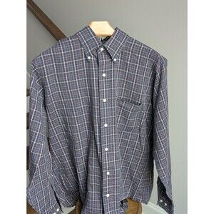 Vintage Arrow Dover Mens Plaid Button Up Shirt Green, Blue, Red, Size 16 34/35